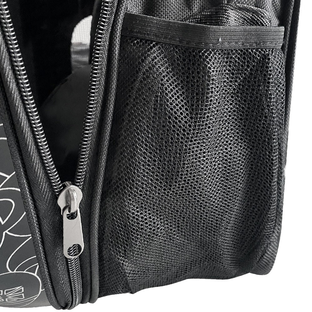 Plecak do noszenia zwierząt,motyw czarny z misiem